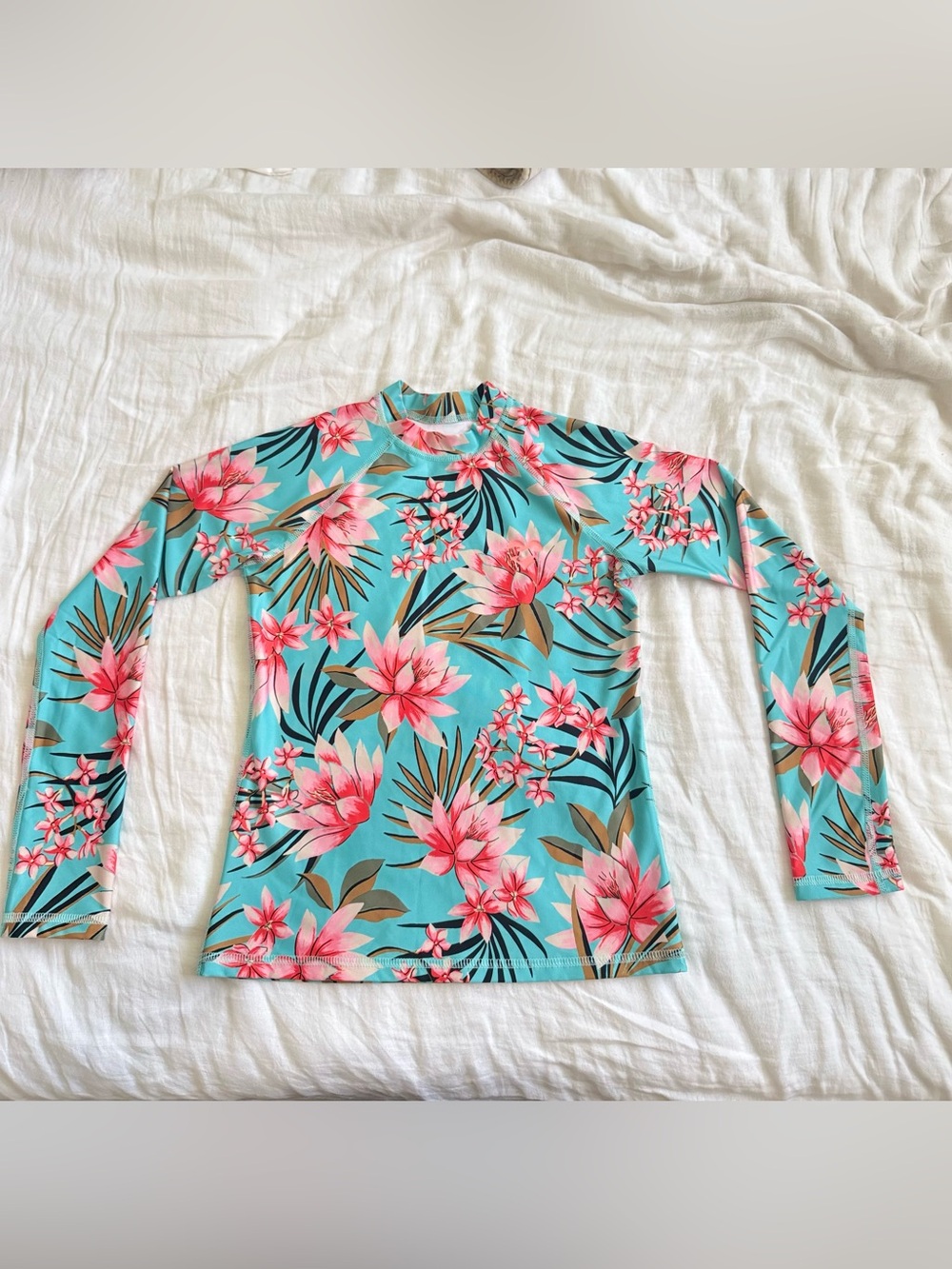 Billabong Mint and Pink Tie-Dye Rash Guard